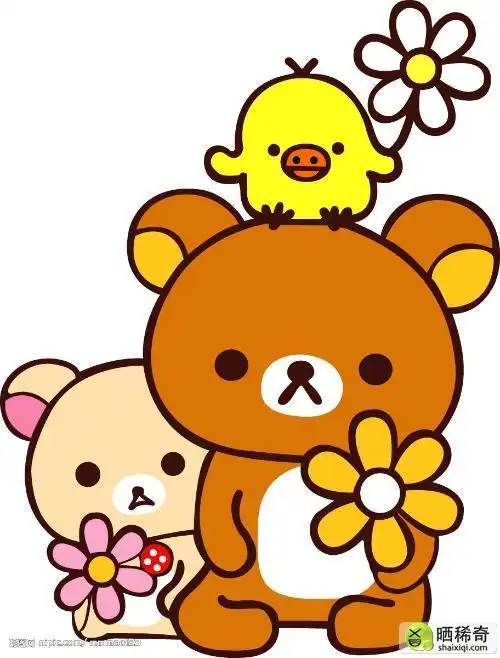 轻松熊简笔画及颜色