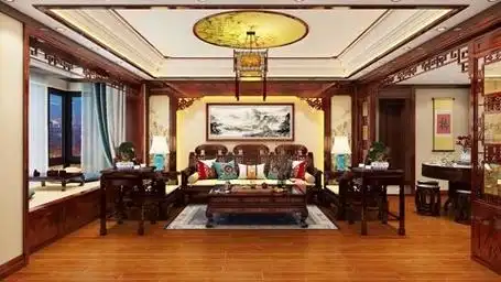 客厅中式风格装修典雅而又不失高贵,给人一种古色古香