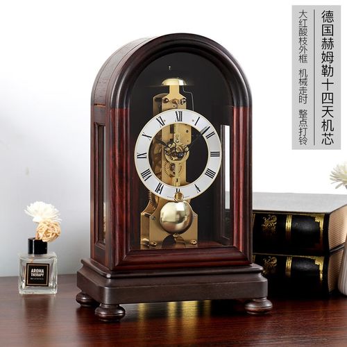 黄檀德国进口机芯台钟复古豪华钟表hd06 交趾黄檀 德国赫姆勒14天机芯