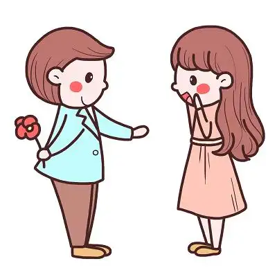 卡通情侣头像q版插画素材卡通女孩q版可爱