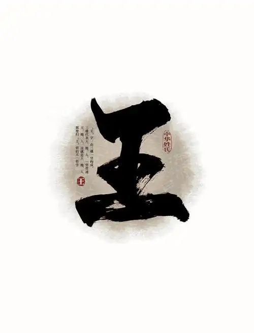 黑色百家姓王艺术字