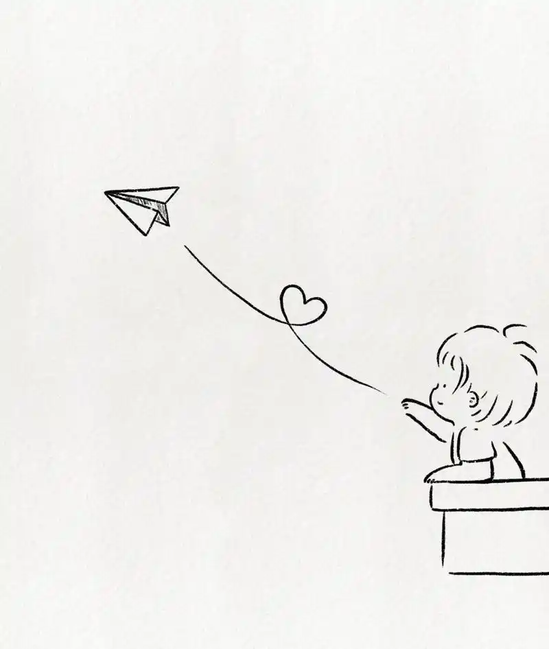 超可爱简笔画教程·童年的纸飞机 被我们折成纸飞机的青春,越飞越远.