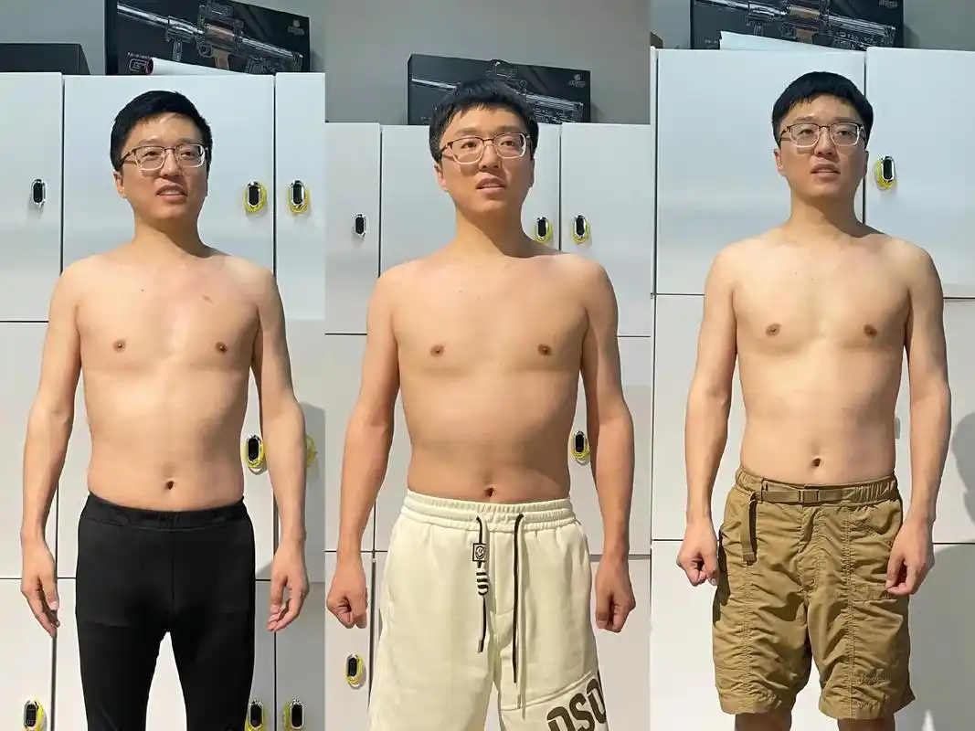 健身两个月对比图-从左到右.各位健身大佬,看看这个进步咋样# - 抖音