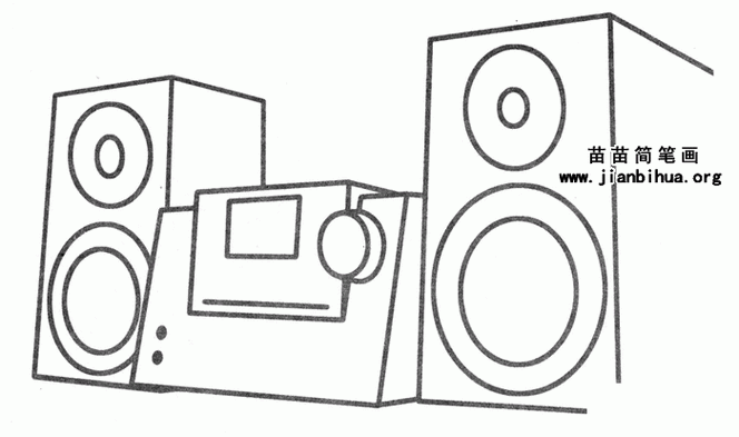 卡通音响简笔画手绘