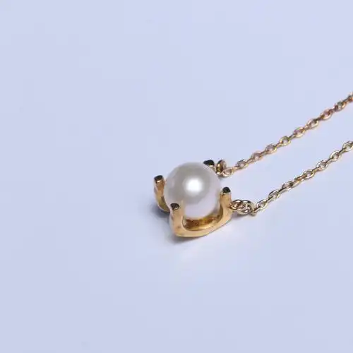 嘉和珠宝s925银卡地亚款吊坠89mm正圆无瑕淡水珍珠