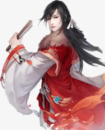 拿扇子的活泼美男古风手绘