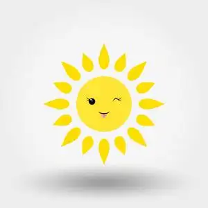 可爱的徽标可爱太阳.眨眼.web 和移动应用程序的图标.