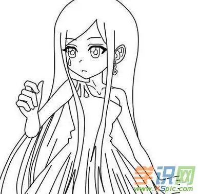 卡通美少女简笔画图片