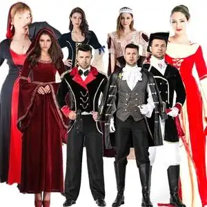 复古宫廷服装伯爵cos服欧洲贵族服装男女款中世纪贵族小姐服英国