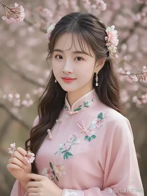 94樱花下的古装少女94  94春日里,樱花盛开的瞬间,仿佛穿越到了