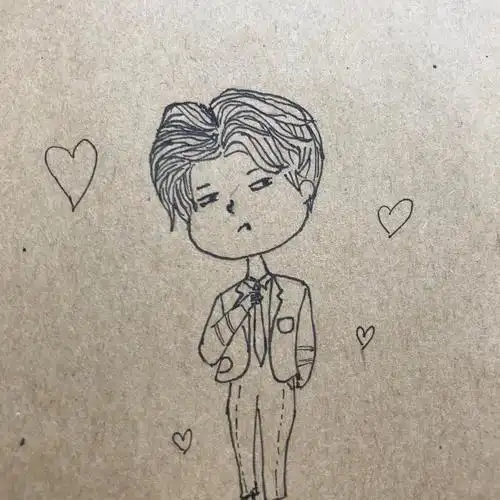 两分钟画出蔡徐坤蔡徐坤简笔画影视绘画