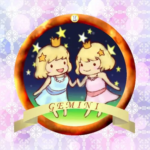 十二星座水彩卡通图片——双子