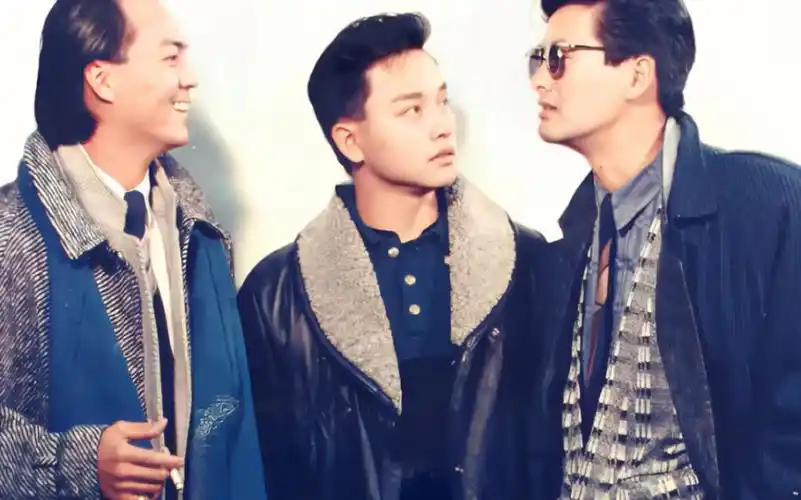 英雄本色张国荣,周润发,狄龙旧照