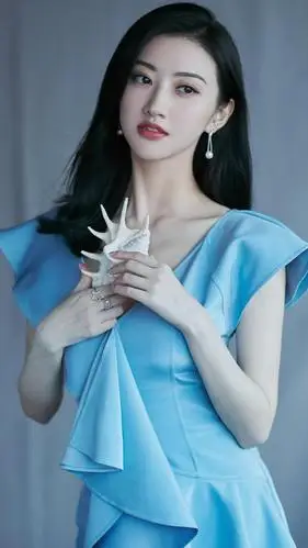 景甜淡蓝色长裙写真,高清图片,手机锁屏桌面-壁纸族