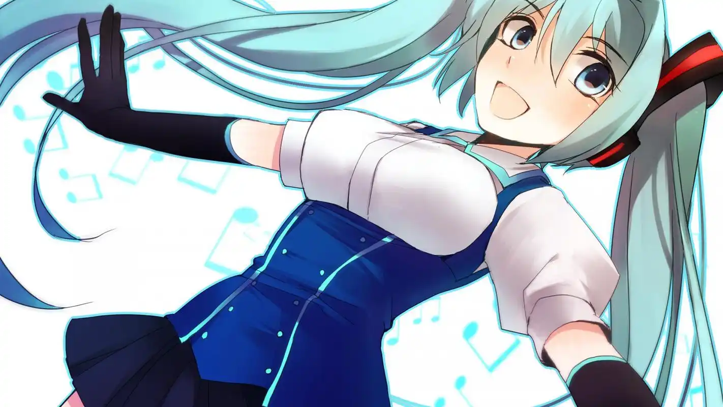 初音未来手绘动漫美女图片桌面壁纸