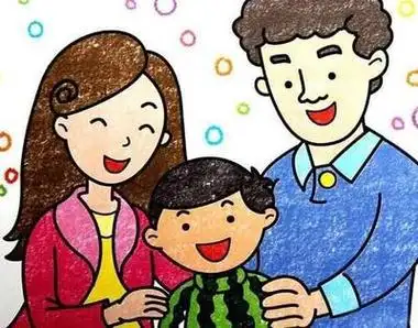 爸爸妈妈和宝宝的全家福简笔画