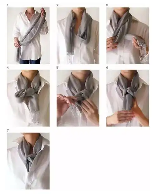 丝巾的各种围法长丝巾的简单围法图解