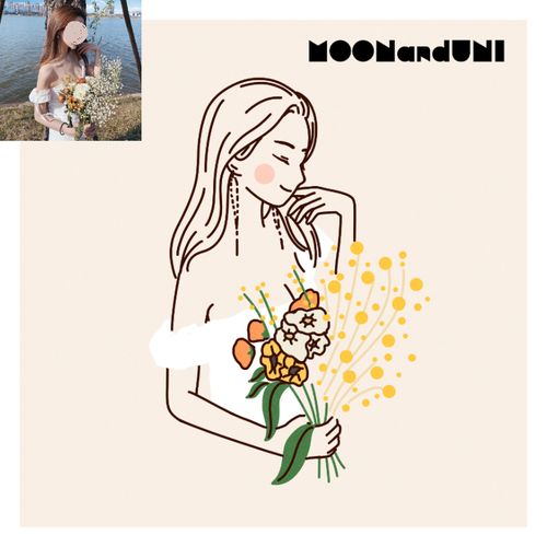 ins风可爱简约清新q版手绘头像情侣卡通人物形象真人手绘插画设计