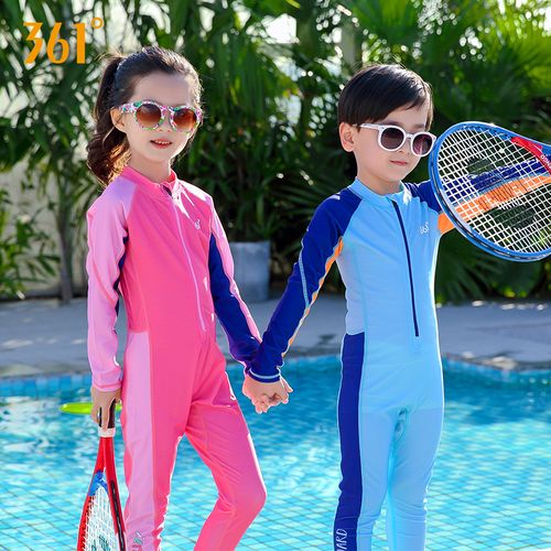 361度男童连体泳衣女童防晒速干宝宝儿童泳衣时尚泡温泉游泳套装