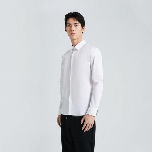 【亲肤舒适】春夏商务通勤简洁修身白衬衫男