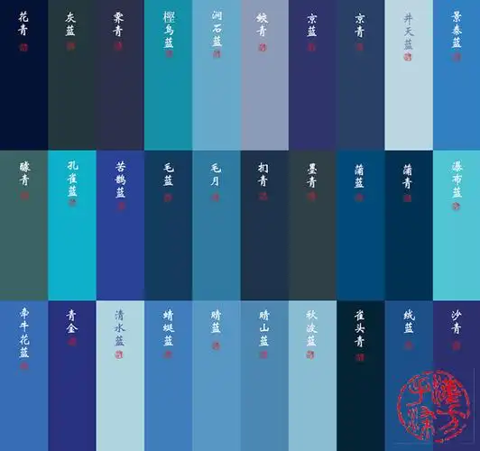 中国传统蓝青色色谱90色惊艳岁月值得保存
