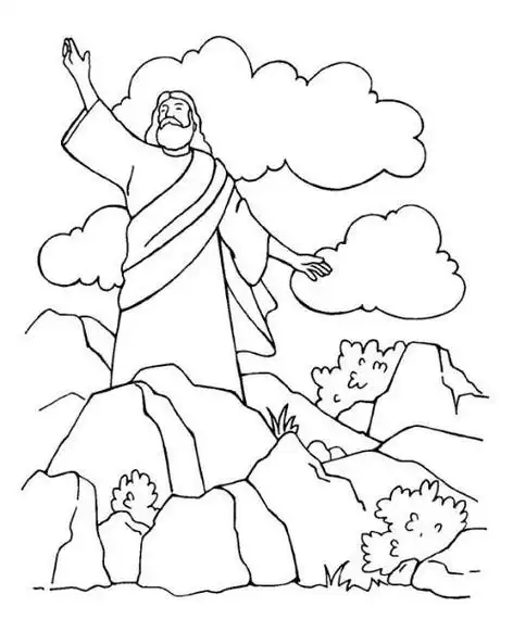 图片大全上帝的简笔画上帝彩色简笔画耶稣简笔画填色基督教徒简笔画