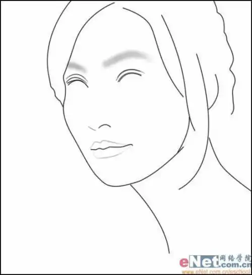 笔画女生正面简笔画正面人头像简笔画女生头像简笔画 手绘 素描 线稿