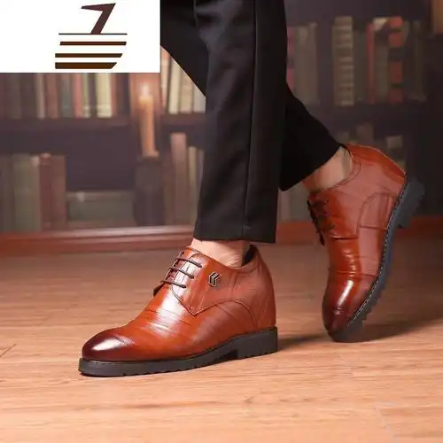 尗卡特高男士内增高鞋10cm男鞋10厘米商务正装皮鞋矮人长高跟鞋10公分