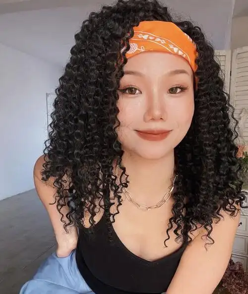 黑人卷辣妹女孩爆炸头