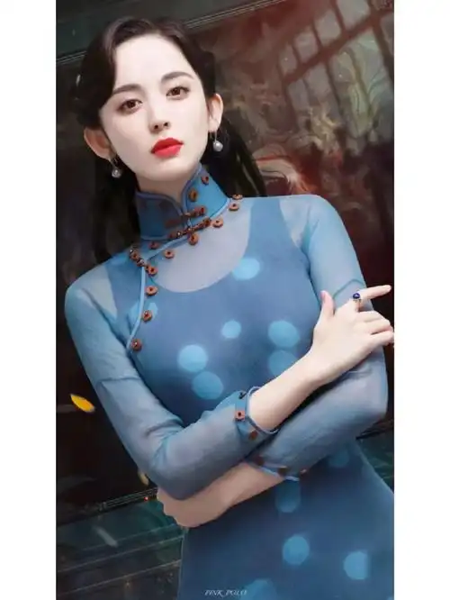 民国美女古力娜扎完美驾驭织金纱旗袍