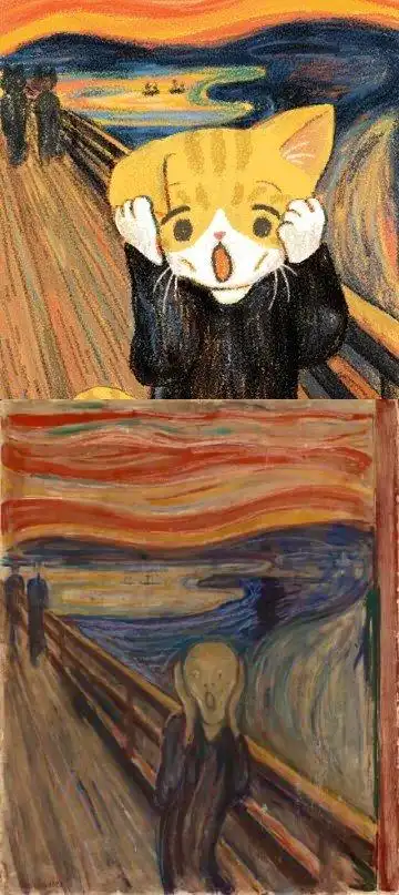 一位韩国画家笔下的"世界名画猫",风韵犹存又不失可爱 (ins:yoong7)