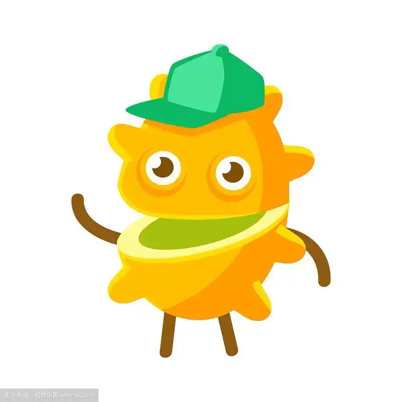 快乐微笑的百香果戴着绿色的帽子