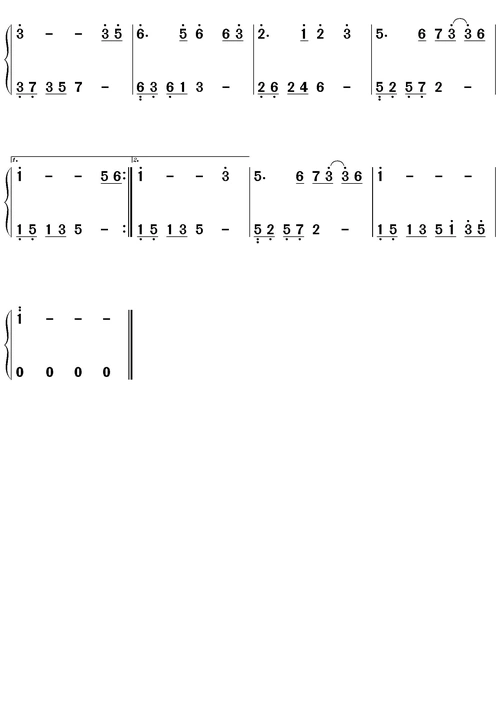 女儿情 钢琴双手简谱