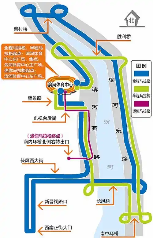 太原首办国际马拉松赛图