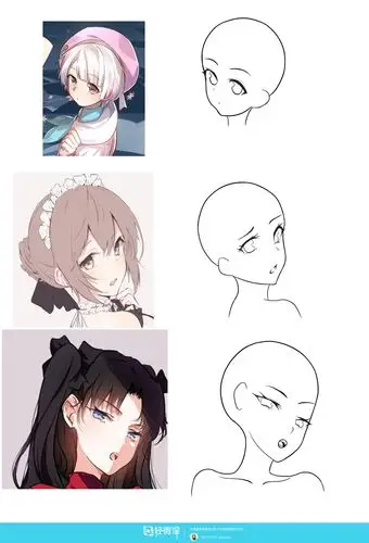 作业:动漫人物头部仰视,俯视的画法训练 - sakuraoo - 轻微课