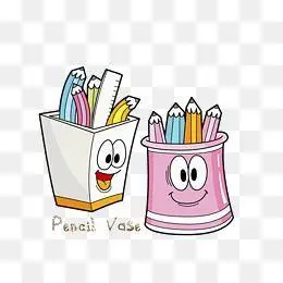 文具笔筒卡通简笔画