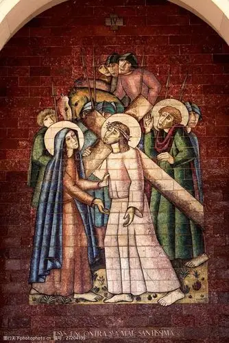 十字架宗教人物油画图片