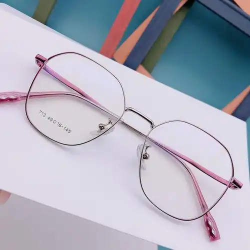 复古金属多边形眼镜 韩版网红款渐进色眼镜框 文艺时尚小号近视镜