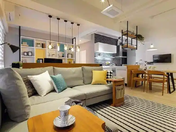 混搭风格三室一厅装修设计效果图