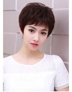 假发女短发大卷纹理烫中老年妈妈时尚假发套整顶假发自然逼真