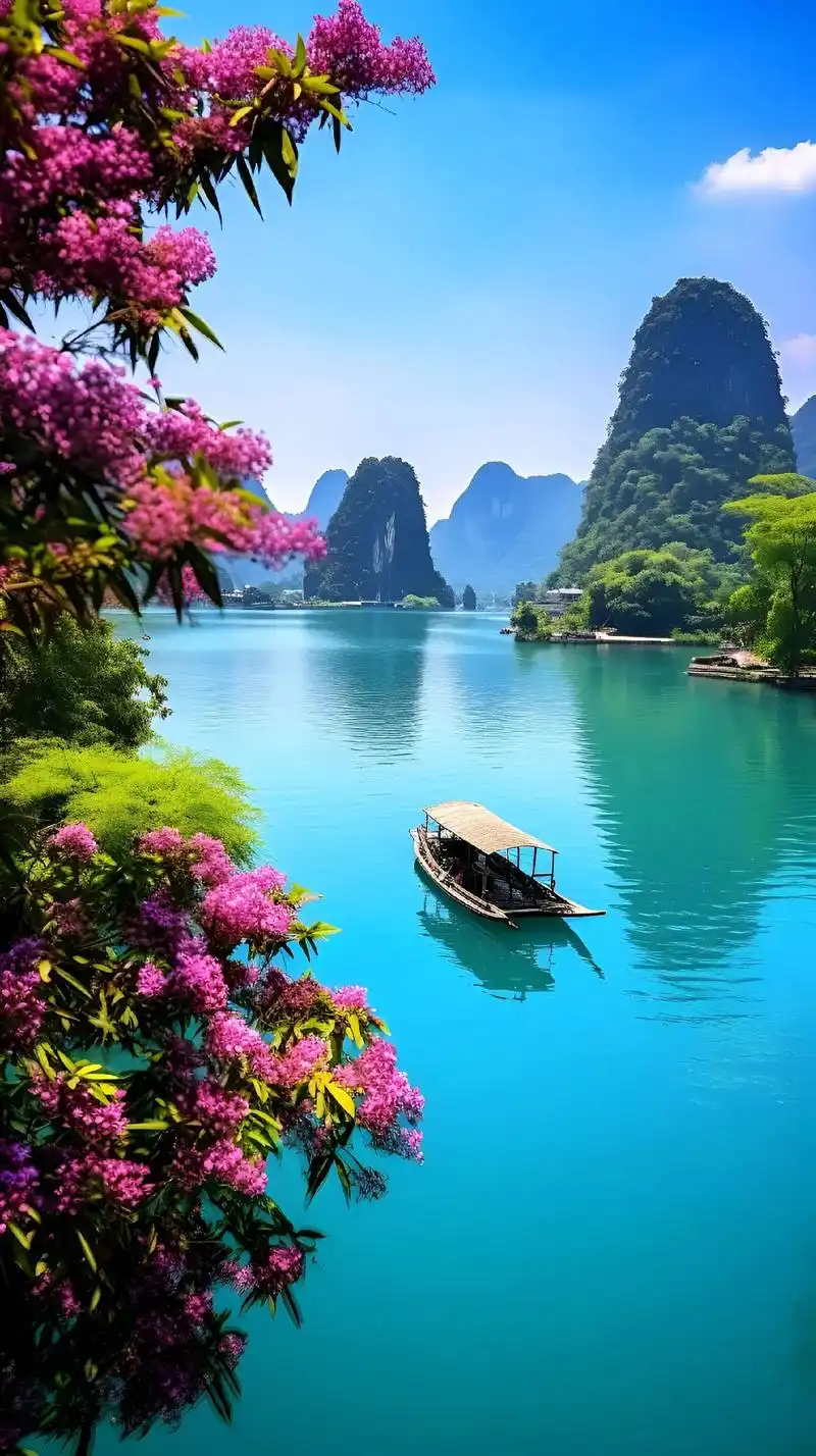 桂林山水被誉为中国最美的山水之一,每一张风景照片都能成为你手 - 抖