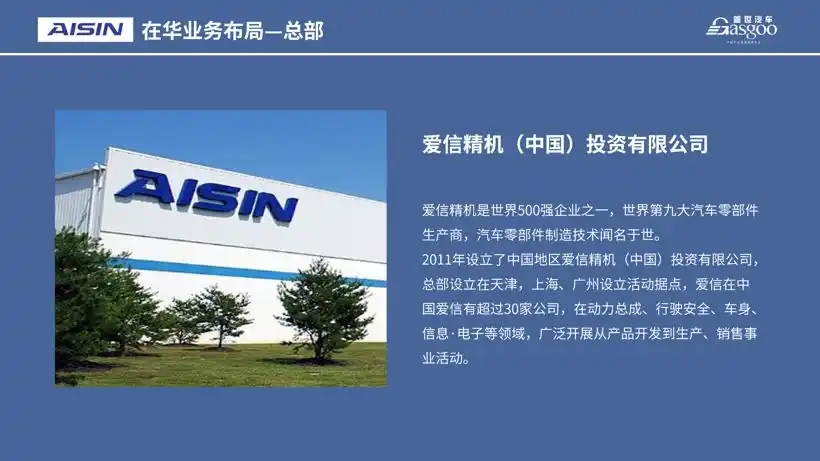 爱信集团2020在华生产研发布局