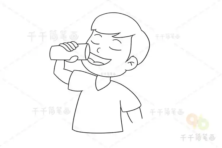 健康生活方式 多喝水_健康生活简笔画