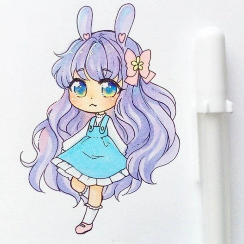 超可爱的彩铅人物q版萌图