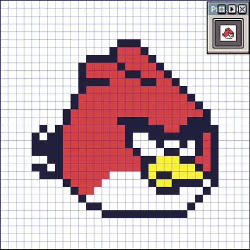 简单可爱愤怒的小鸟手绘像素画拼豆图案