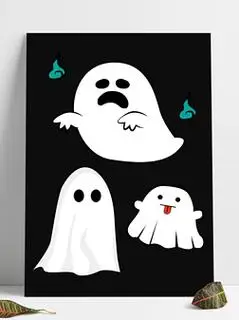 万圣节免抠幽灵鬼魂可拆分矢量素材