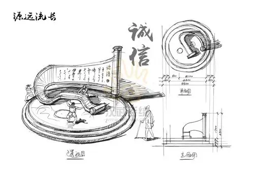景观雕塑设计线稿草图分享_中国考研手绘同盟-站酷zcool