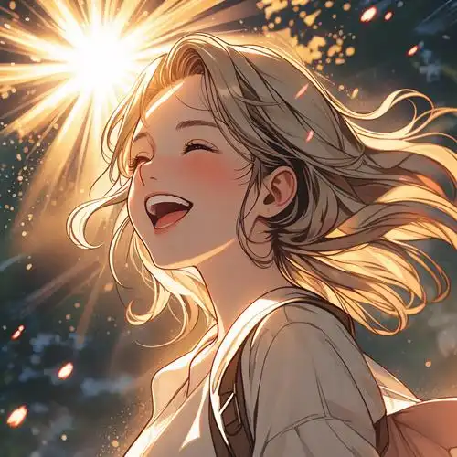 阳光下女生的微笑头像