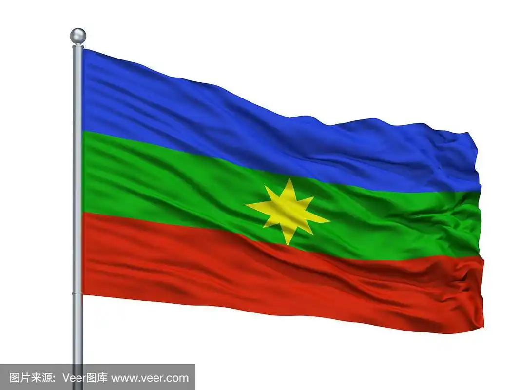 在哥伦比亚,在白色的背景上孤立的哥斯达黎加国旗