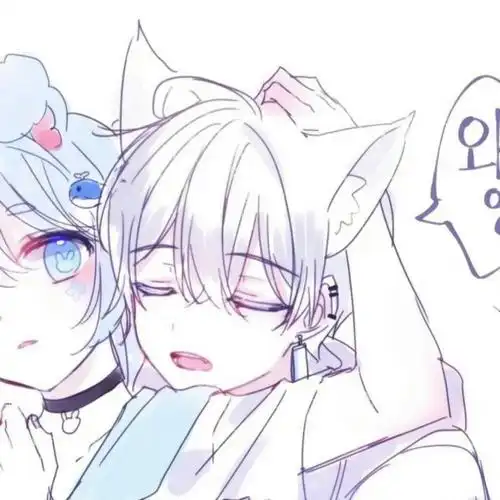 情侣头像猫耳朵动漫超清唯美的猫耳动漫情头一对两张图片